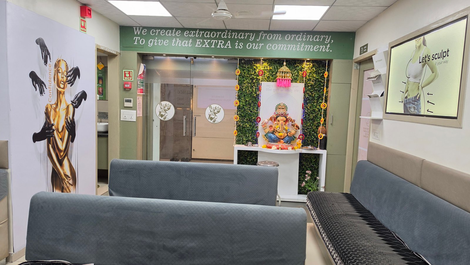 OPD corridor and consultation rooms, Elegance Clinic Surat