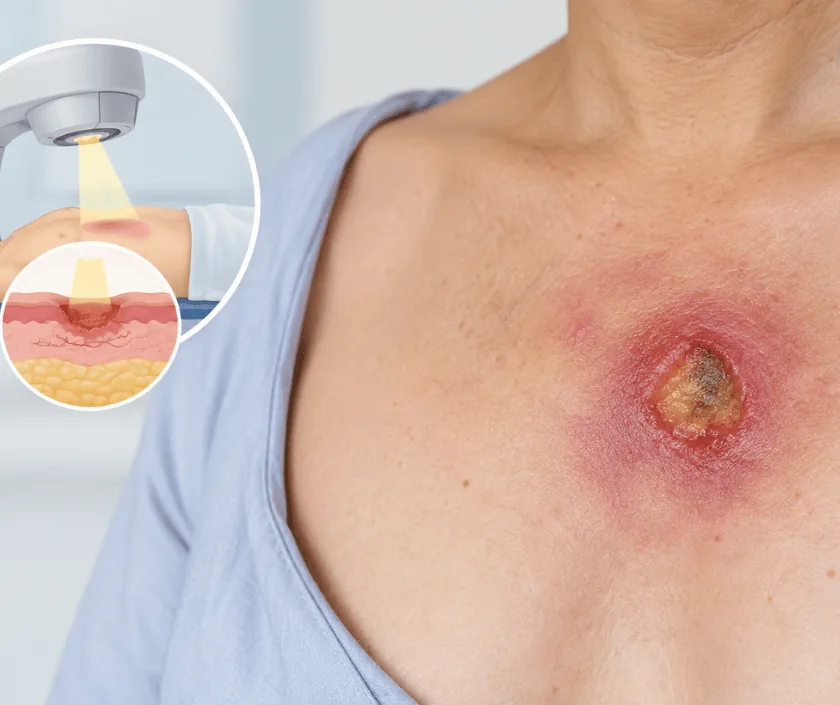 Radiation Ulcer Chest, Elegance Clinic Surat