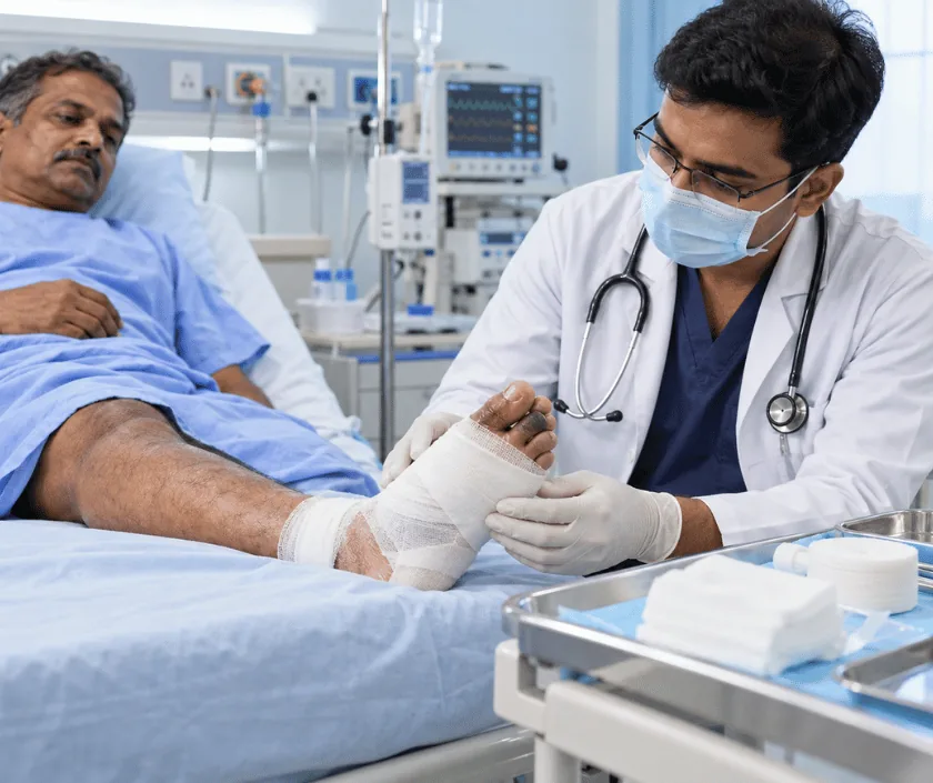 Wet Gangrene Treatment, Elegance Clinic Surat