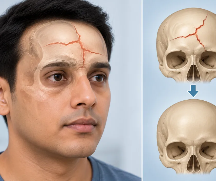 Frontal Bone Fracture, Elegance Clinic Surat