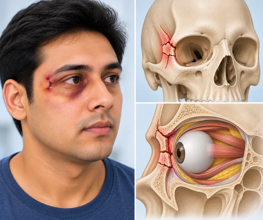 Lateral Orbital Wall Fracture, Elegance Clinic Surat