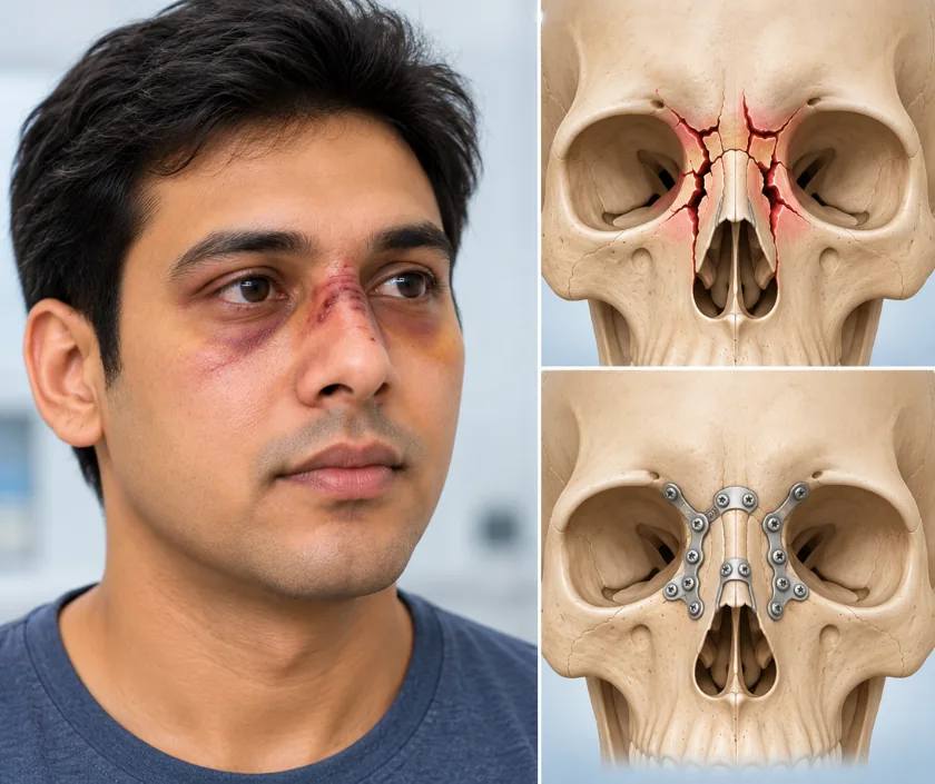 Orbital Floor Blowout Fracture, Elegance Clinic Surat