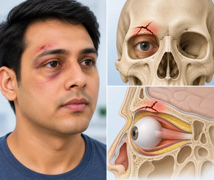 Orbital Roof Fracture, Elegance Clinic Surat