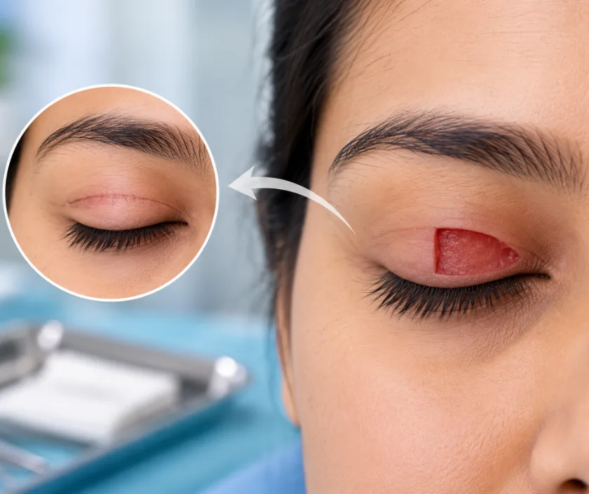 Full Thickness Eyelid Reconstruction, Elegance Clinic Surat